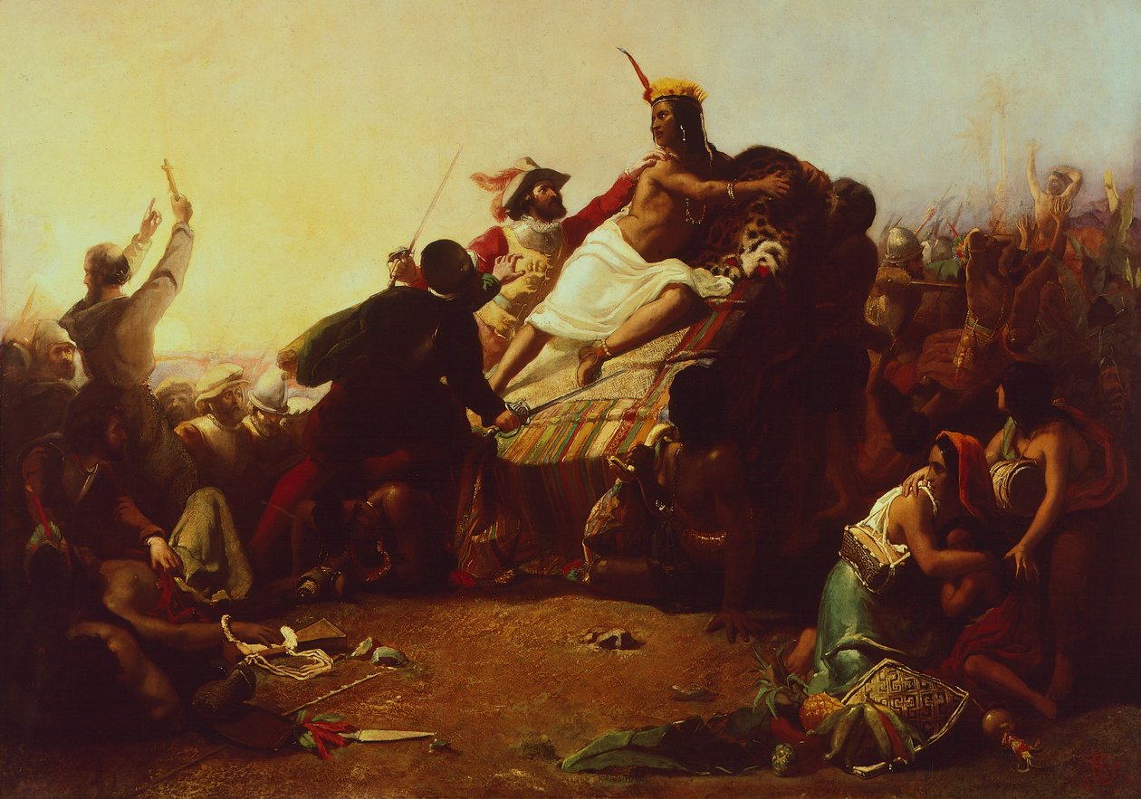 Pizzaro oceniający Inków w Peru, autor: John Everett Millais autorstwa John Everett Millais