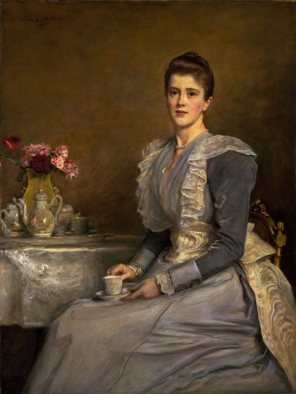 Portret Mary Endicott d.1957, pani Joseph Chamberlain, 1890-91. autorstwa John Everett Millais