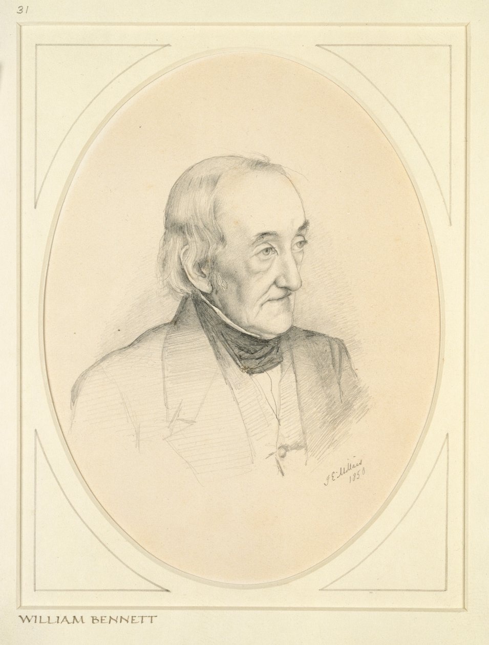 Portret Williama Bennetta, 1850 autorstwa John Everett Millais