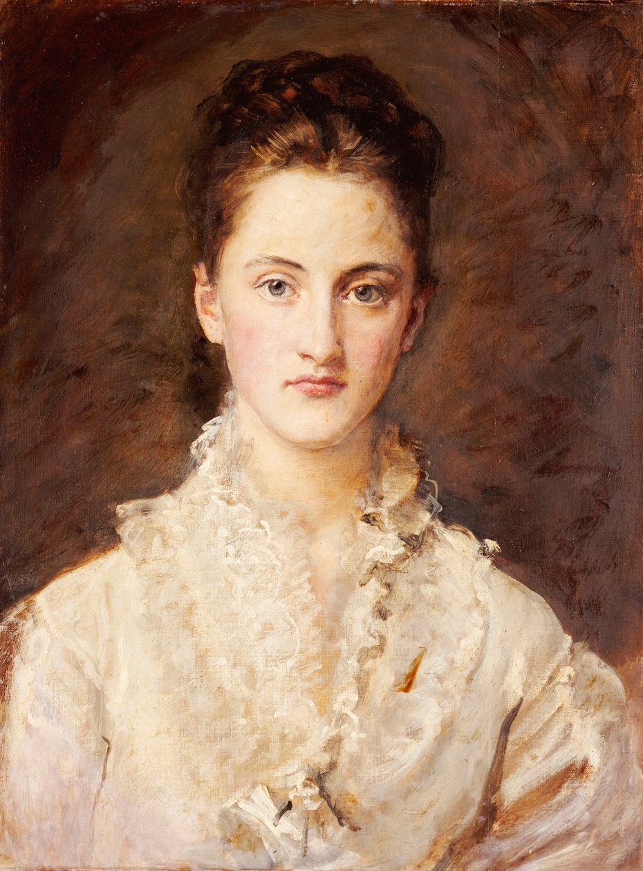 Portret córki artysty, Mary, połowa długości, 1875-76 autorstwa John Everett Millais