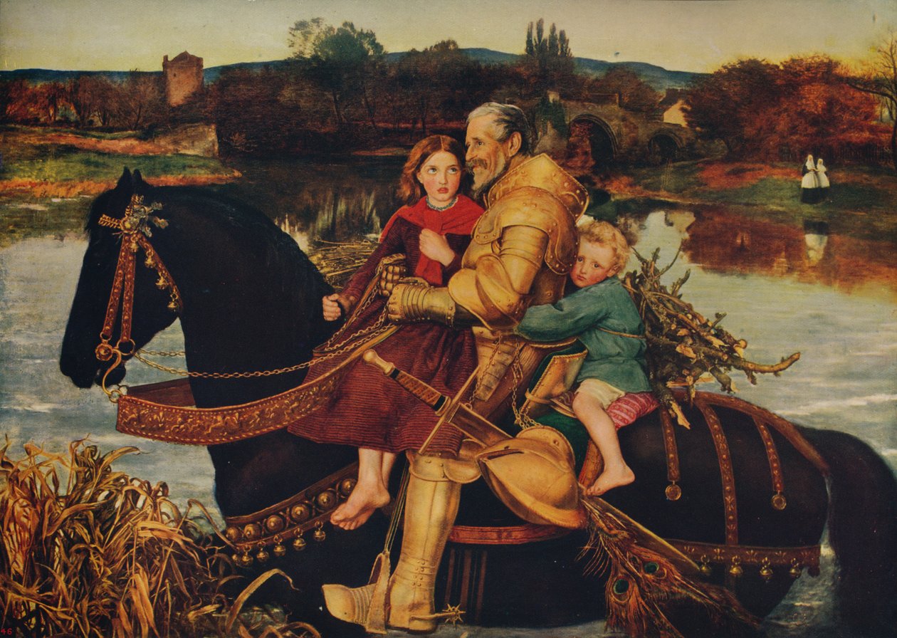 Sir Isumbras w Fordzie, 1857, c1915 autorstwa John Everett Millais