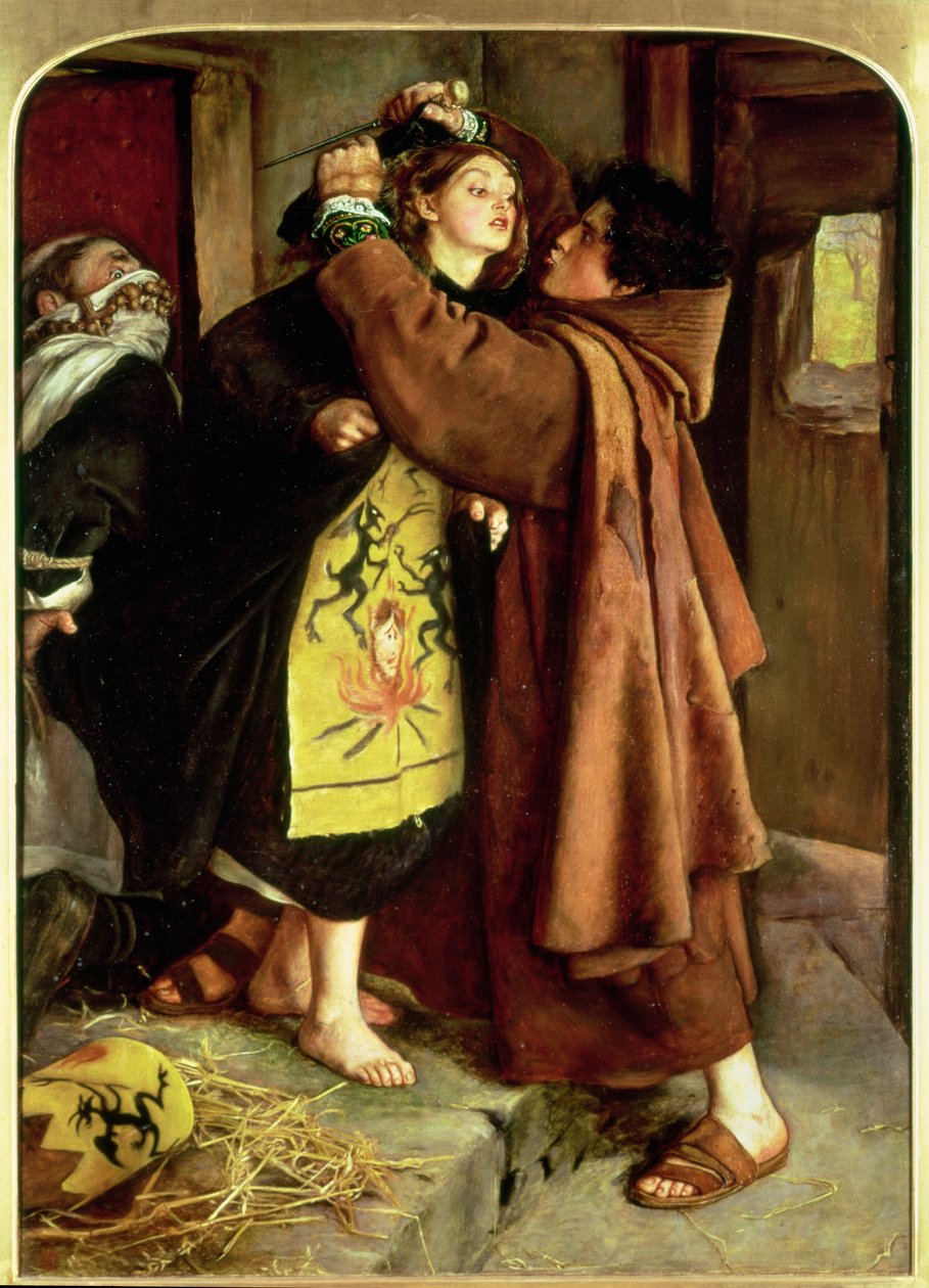 Ucieczka heretyka, 1559, 1857 autorstwa John Everett Millais