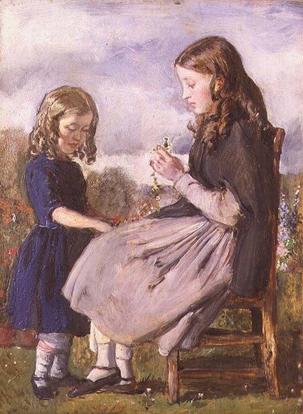 Tkacze girlandy (olej na płótnie) autorstwa John Everett Millais