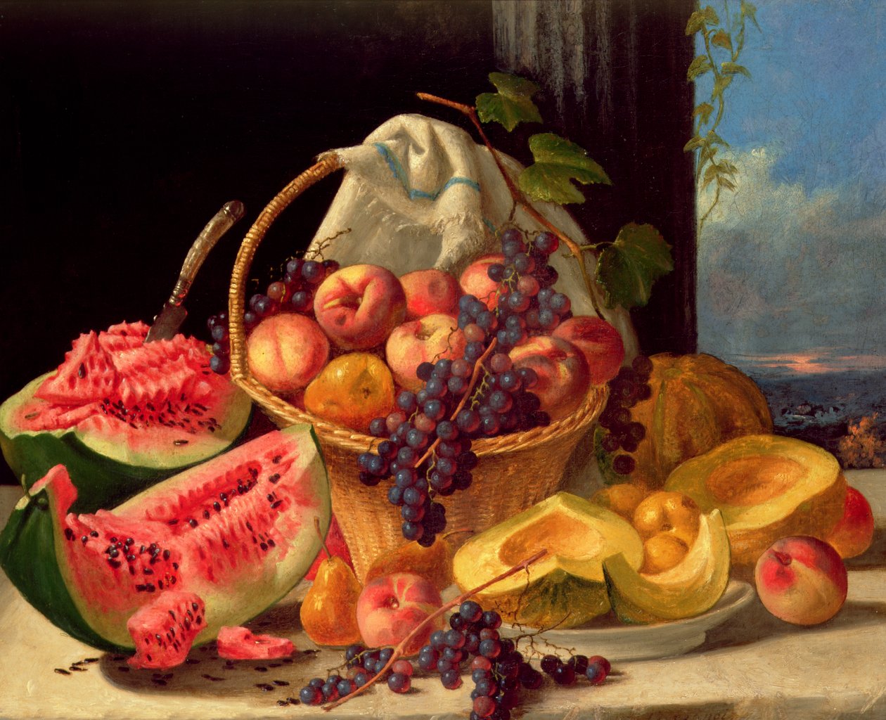 Martwa natura z owocami (olej na płótnie) autorstwa John F. Francis