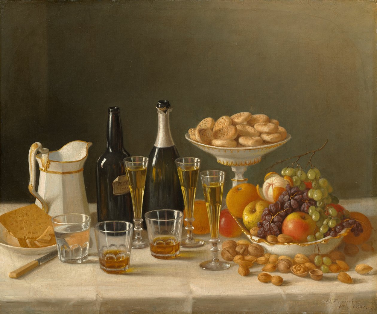 Wino, ser i owoce, 1857. autorstwa John F. Francis