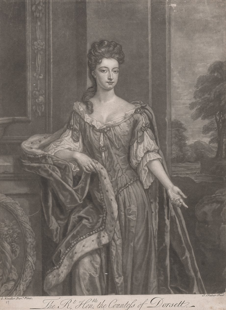 Piękno Hampton Court: Wielce Czcigodna Maria, hrabina Dorset autorstwa John Faber the younger