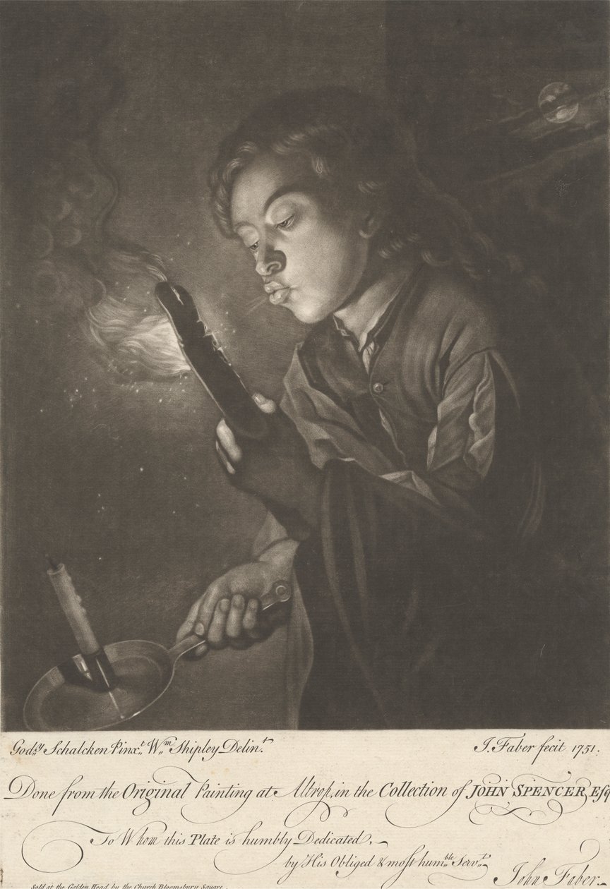 Chłopiec Zapala świeczkę autorstwa John Faber the younger