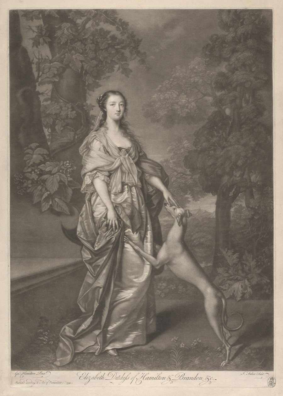 Elżbieta, księżna Hamilton autorstwa John Faber the younger
