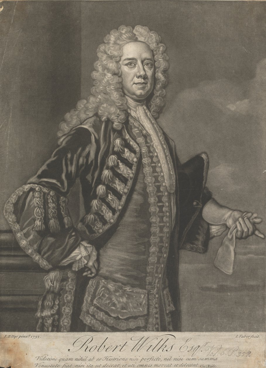 Robert Wilks ds. autorstwa John Faber the younger