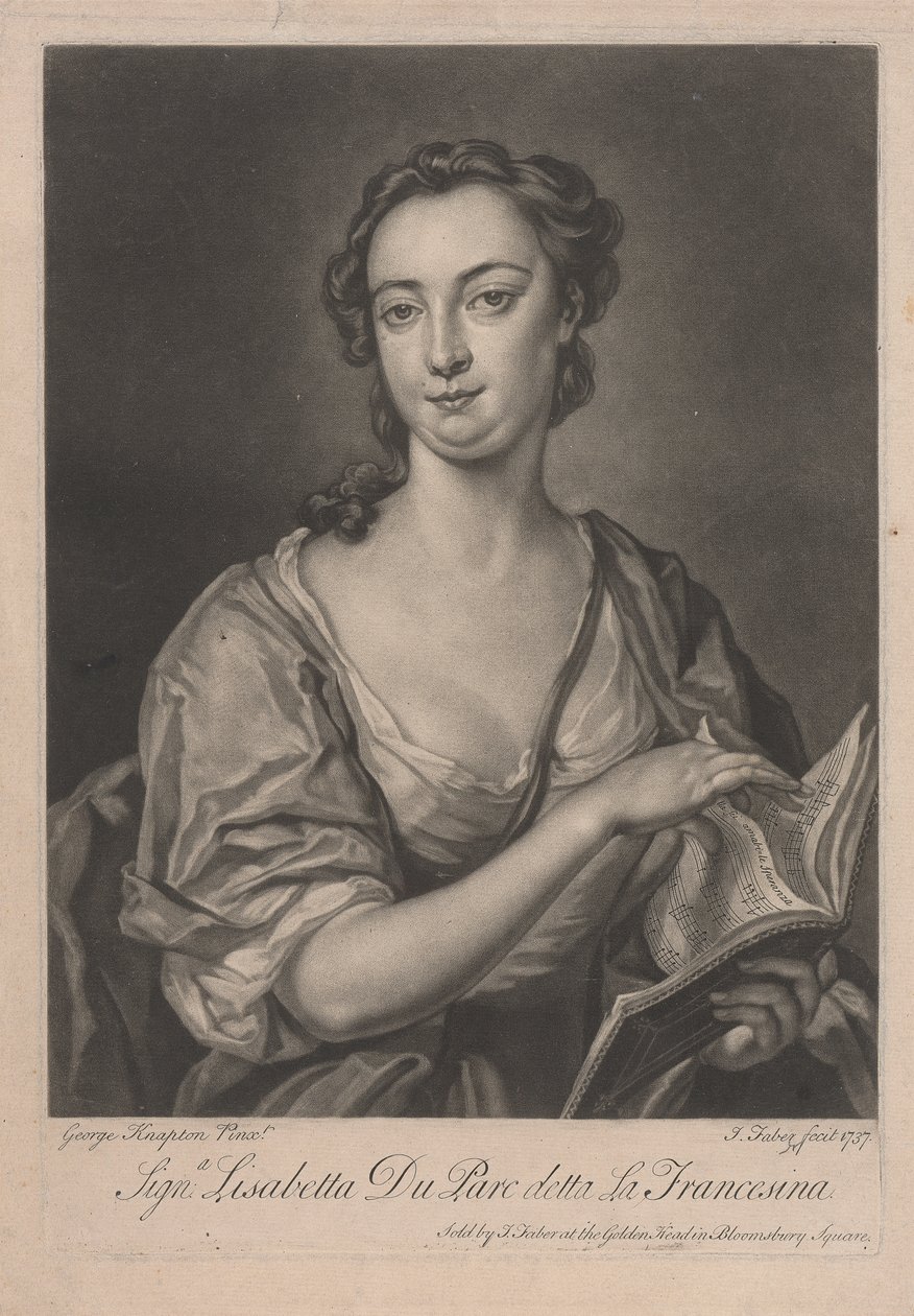 Signa Lisabetta DuParc zwana La Francesina autorstwa John Faber the younger