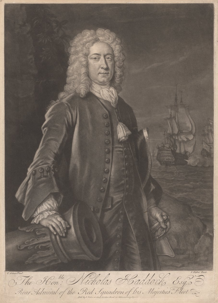 Czcigodny Nicholas Haddock, Esq. autorstwa John Faber the younger
