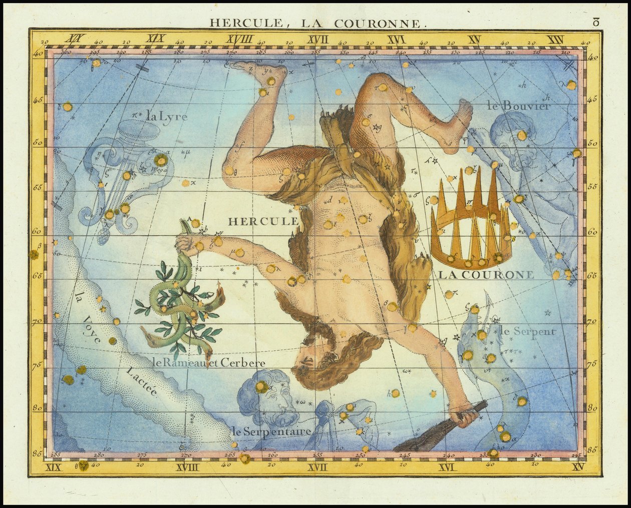 1776 - John Flamsteed - Hercules, La Couronne (Herkules i Korona) autorstwa John Flamsteed