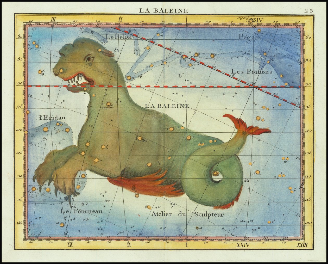 1776 - John Flamsteed - La Baleine (Cetus) autorstwa John Flamsteed