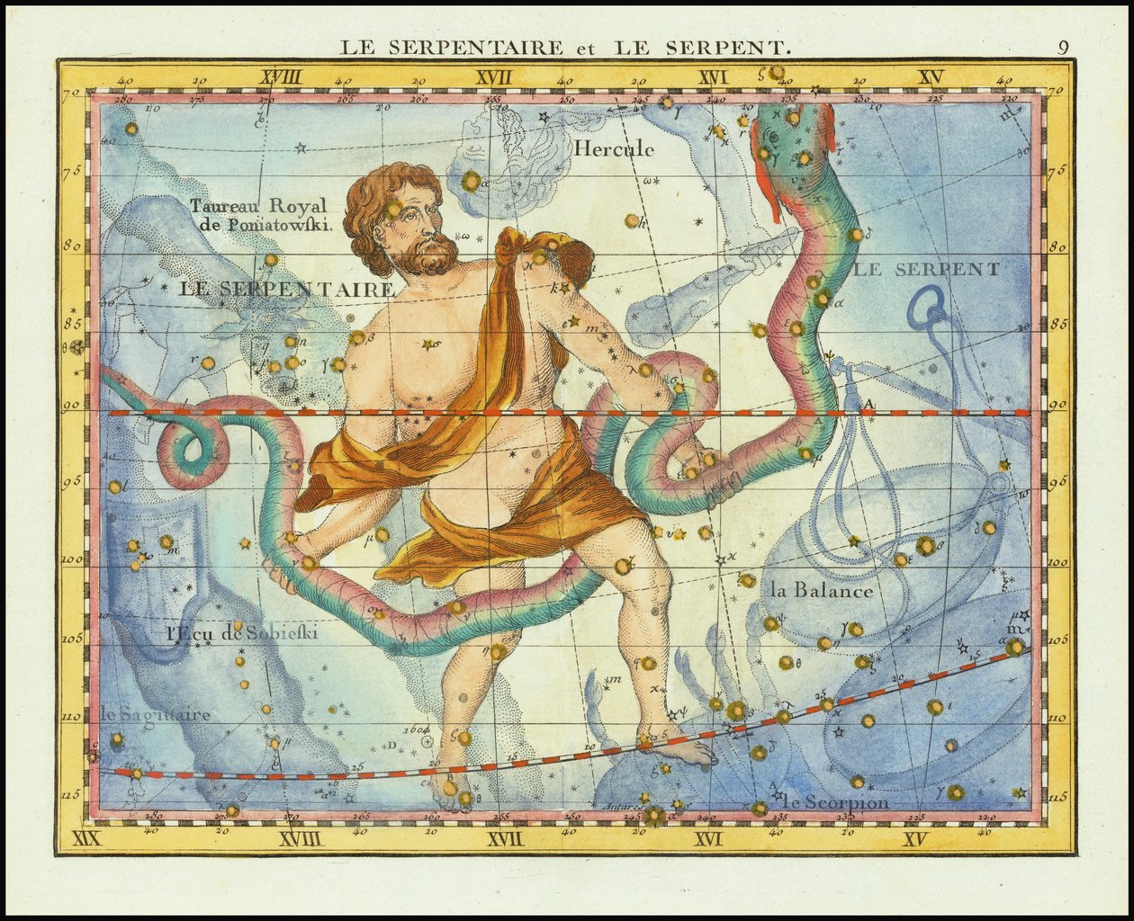 1776 - John Flamsteed - Wąż i serpentyna (Ophiucus  Serpens) autorstwa John Flamsteed