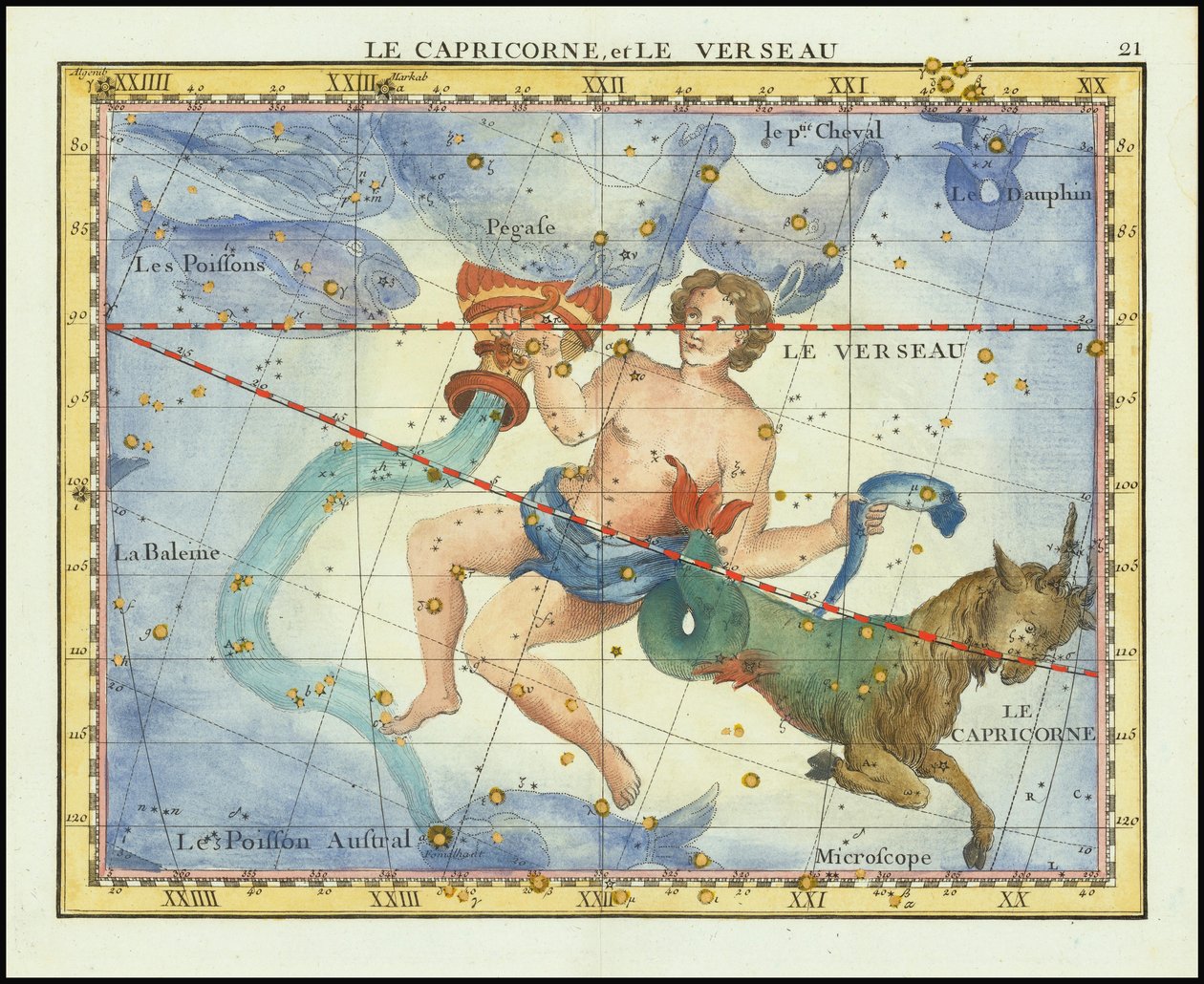 1776 - John Flamsteed - Le Capricorne, et Le Verseau (Koziorożec i Wodnik) autorstwa John Flamsteed