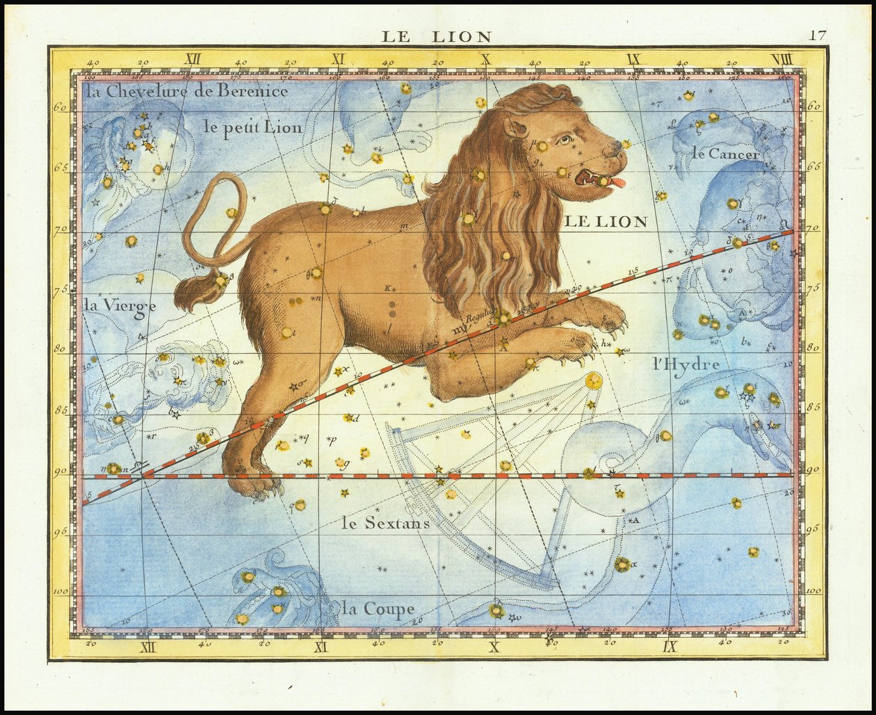 1776 - John Flamsteed - Le Lion (Leo) autorstwa John Flamsteed