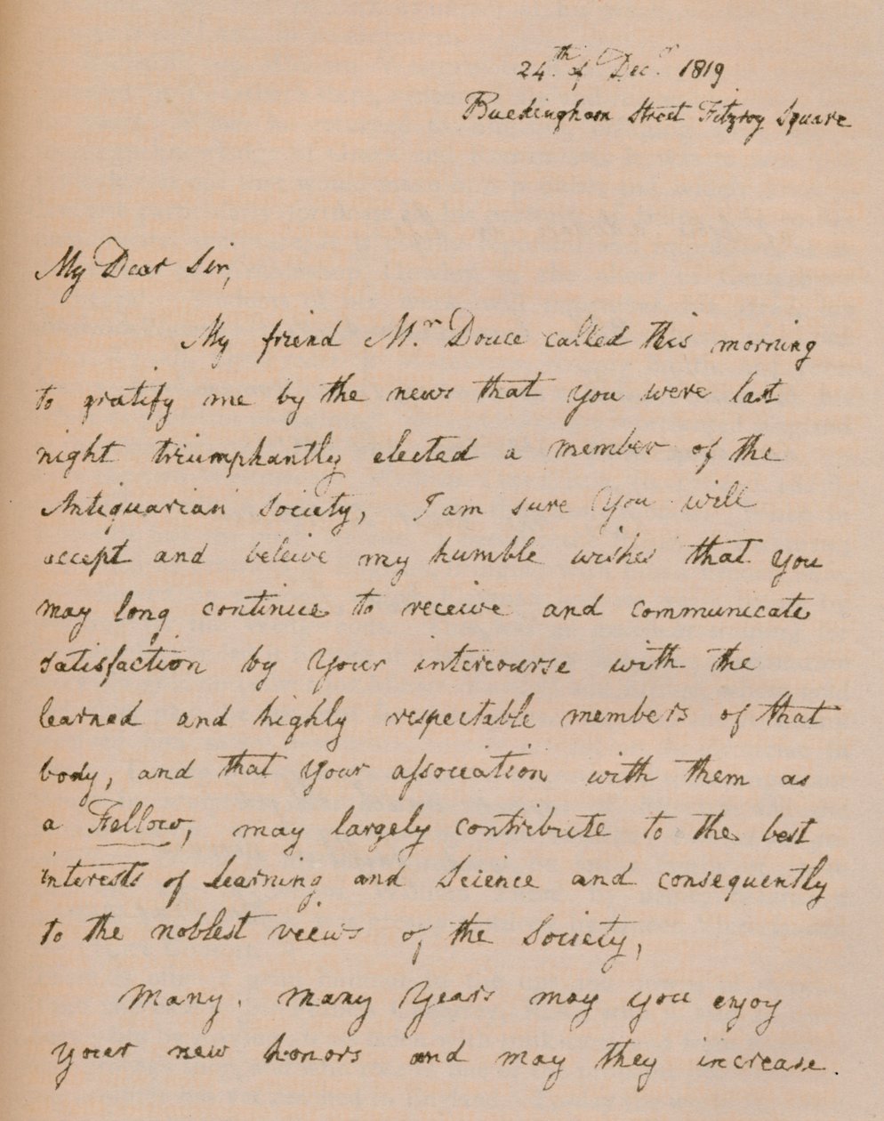 List od Johna Flaxmana, 24 grudnia 1819 1904 r. autorstwa John Flaxman
