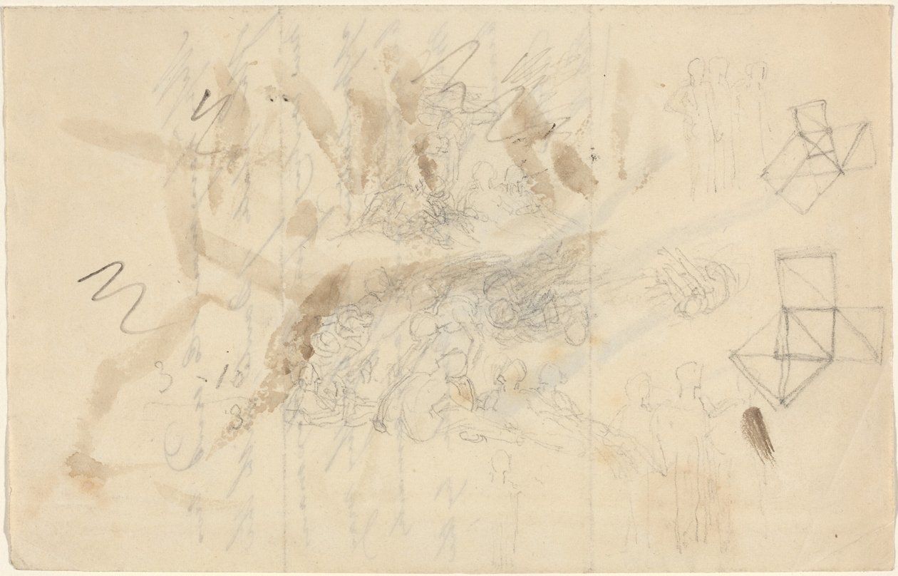 Aniołowie zstępujący do córek ludzkich, prawdopodobnie ok. 1821 r. (grafit) autorstwa John Flaxman