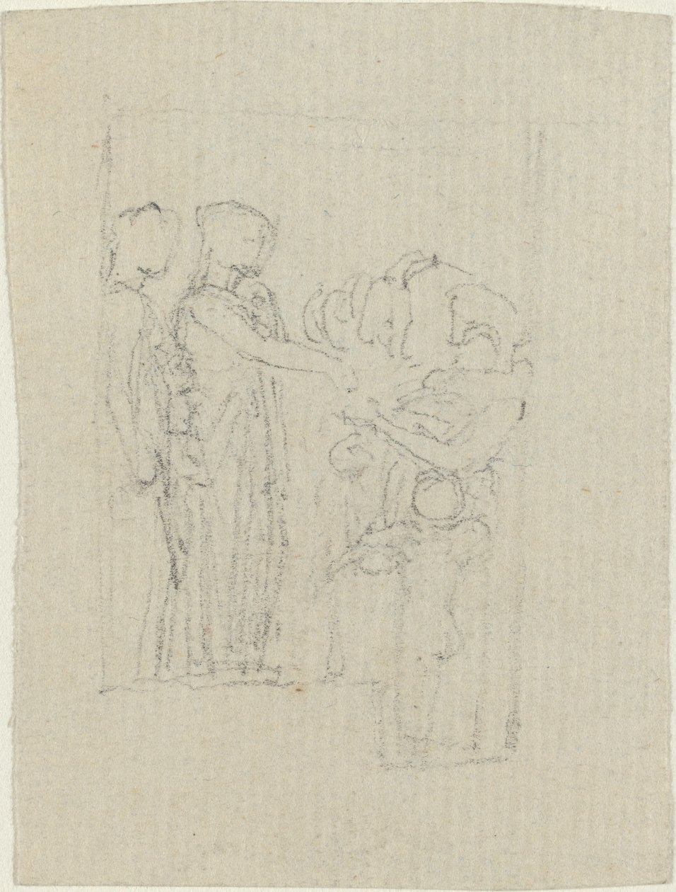Żebracy u drzwi (studium dla pomnika Yarborough) autorstwa John Flaxman