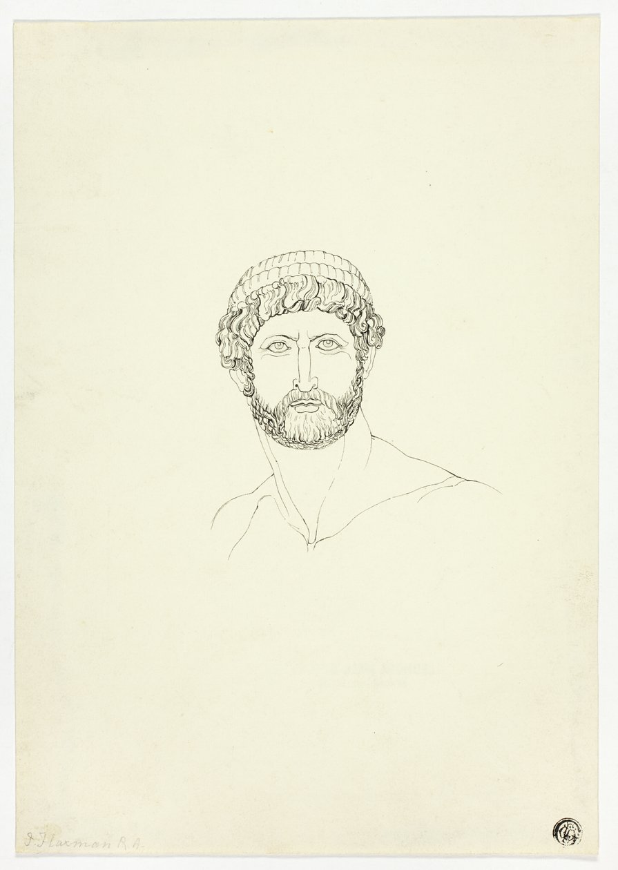 Popiersie brodatego mężczyzny autorstwa John Flaxman