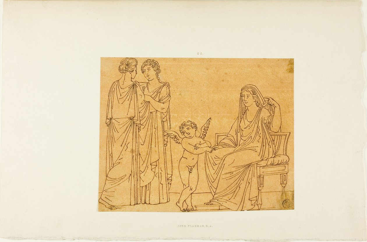 Kupidyn i trzy kobiety autorstwa John Flaxman
