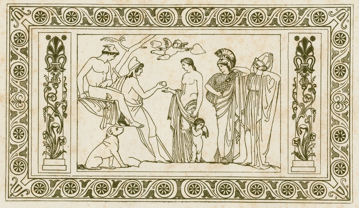 Sąd Parysa (ilustracja) autorstwa John Flaxman