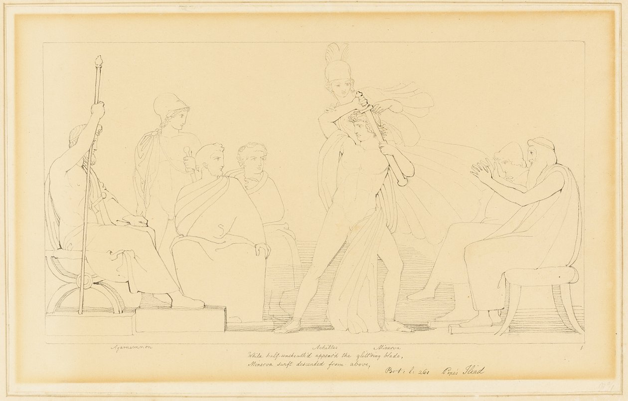 Minerwa i Achilles autorstwa John Flaxman