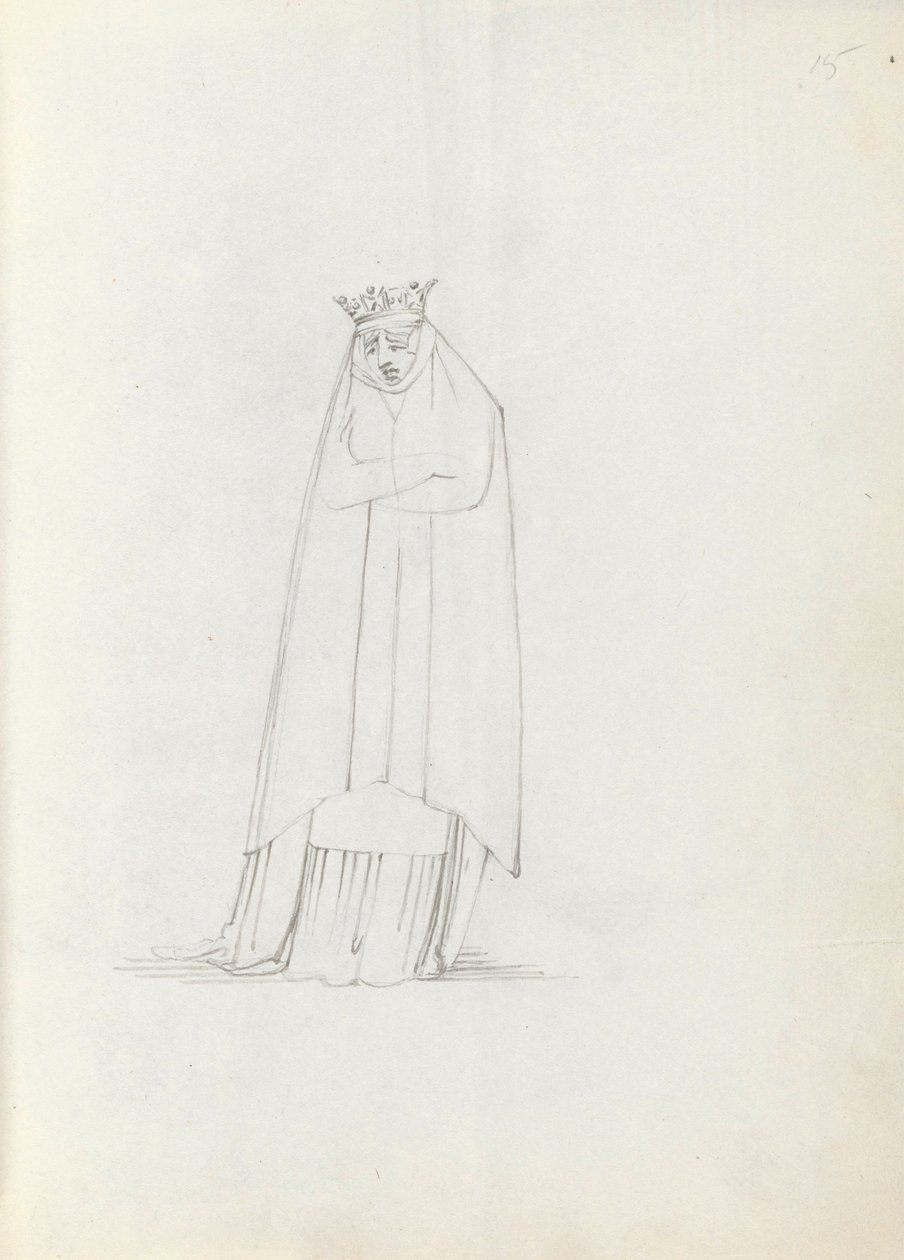 Pani Siddons jako Constance, 1783 (pióro, tusz i pranie na papierze) autorstwa John Flaxman