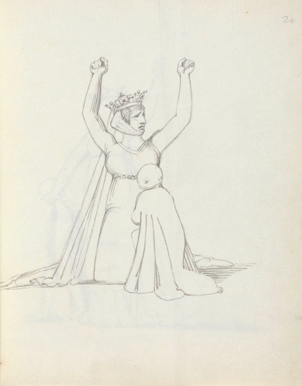 Pani Siddons jako Constance, 1783 (pióro, tusz i pranie na papierze) autorstwa John Flaxman