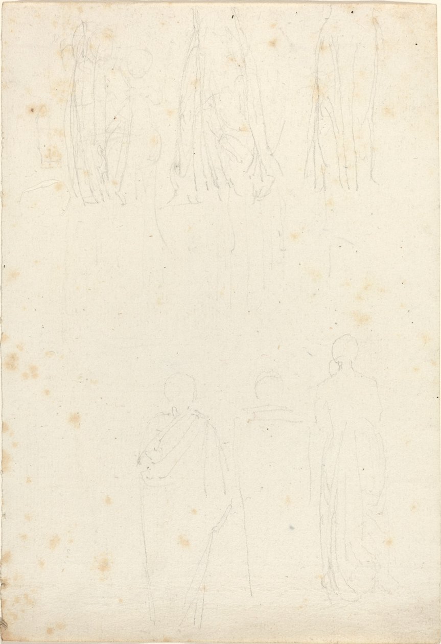 Arkusz studiów postaci zamaskowanych autorstwa John Flaxman