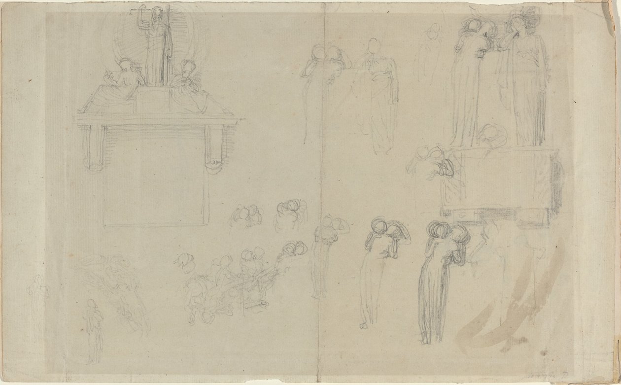 Arkusz studiów [recto i verso] autorstwa John Flaxman