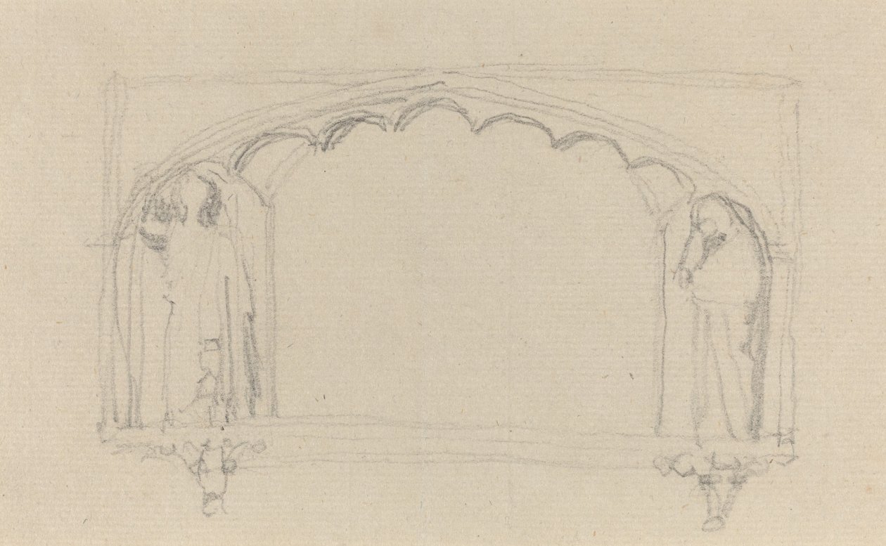 Szkic do gotyckiego pomnika (Pomnik Simcoe?) autorstwa John Flaxman