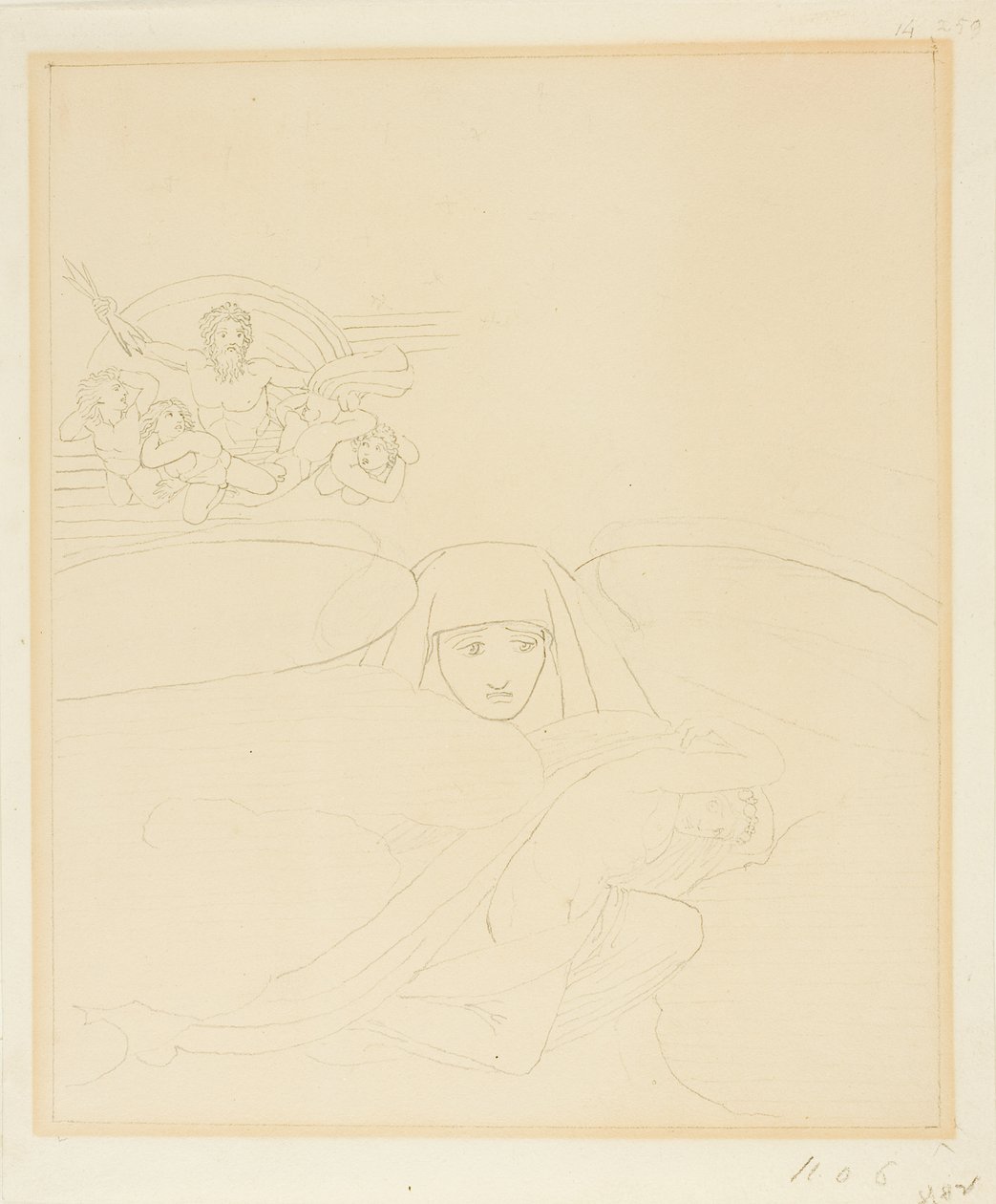 Sen uciekający przed gniewem Zeusa autorstwa John Flaxman