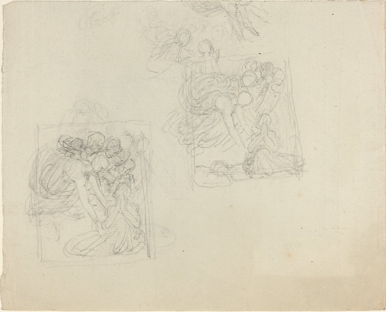 Studia do pomnika z aniołami sięgającymi do modlącej się postaci [recto i verso] autorstwa John Flaxman