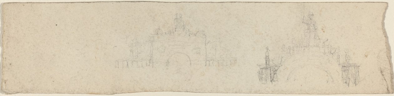Studia nad łukiem triumfalnym zwieńczonym przez Brytanię [recto i verso] autorstwa John Flaxman