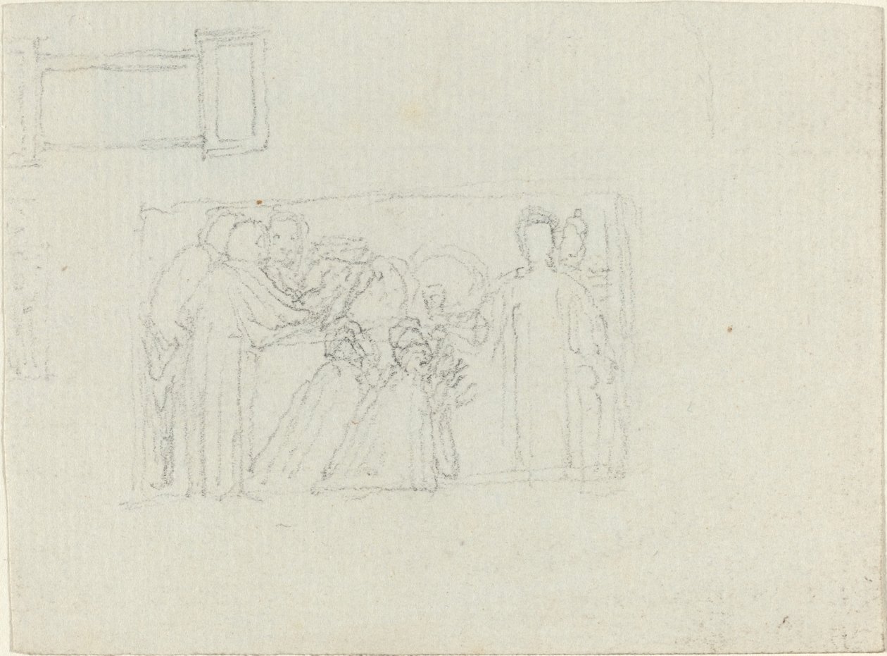 Studium dla pomnika duchownego [recto i verso] autorstwa John Flaxman