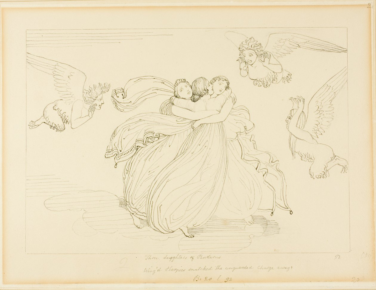 Harpie i córki Pandarusa autorstwa John Flaxman