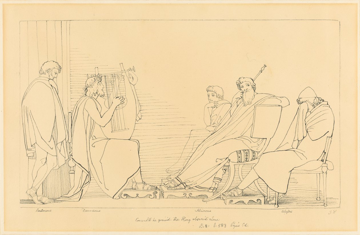Pieśń Demodocusa autorstwa John Flaxman