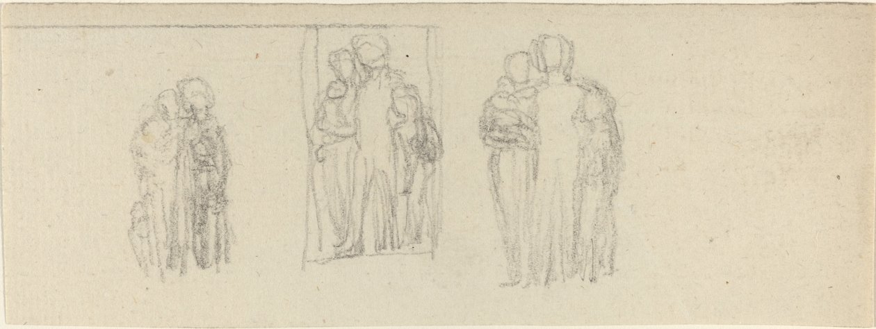 Trzy grupy postaci (rodzice i dzieci?) autorstwa John Flaxman