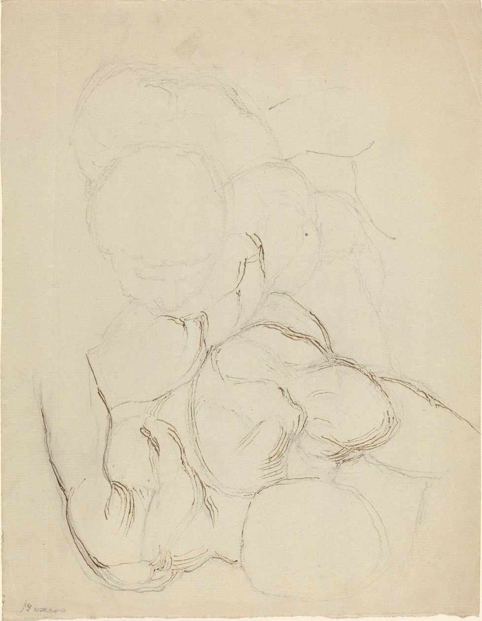 Dwa akty męskie widziane z góry autorstwa John Flaxman