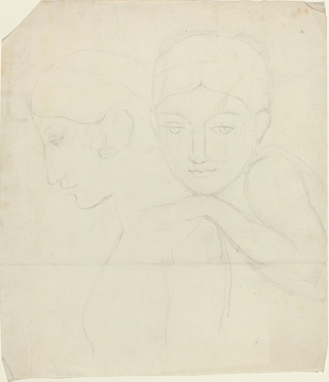 Dwie głowy kobiet autorstwa John Flaxman