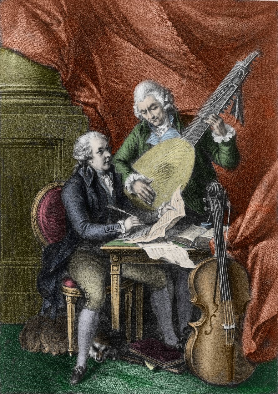 Wolfgang Amadeus Mozart i Franz Joseph Haydn autorstwa John Francis Rigaud