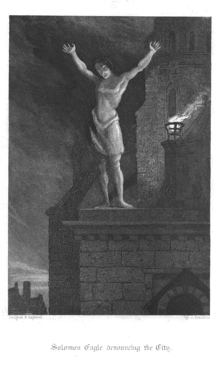Scena ze Starego St Pauls autorstwa Williama Harrisona Ainswortha, 1855 autorstwa John Franklin