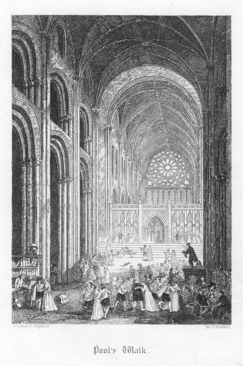 Scena ze Starego St Pauls autorstwa Williama Harrisona Ainswortha, 1855 autorstwa John Franklin