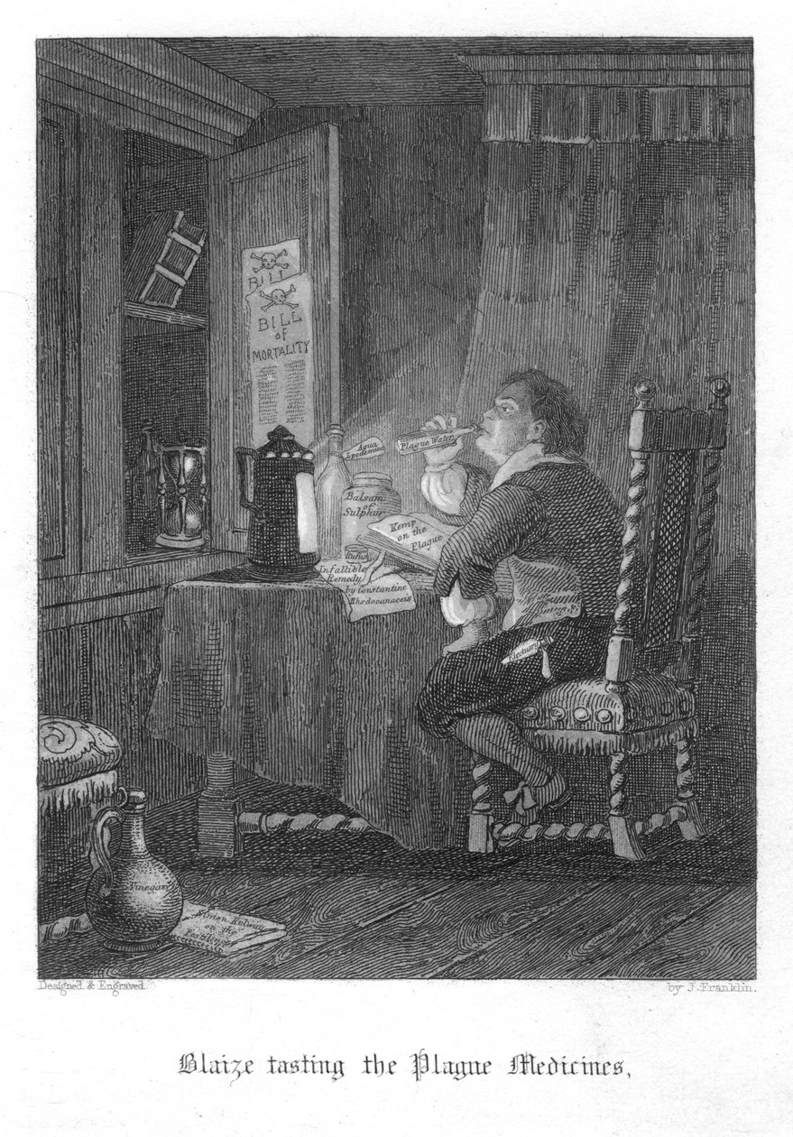 Scena ze Starego St Pauls autorstwa Williama Harrisona Ainswortha, 1855 autorstwa John Franklin