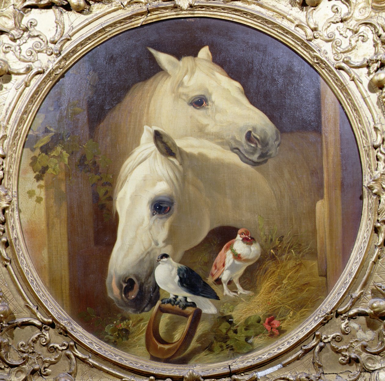 Konie przy drzwiach stajni autorstwa John Frederick Herring Snr