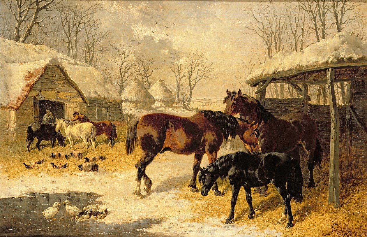 Gospodarstwo zimą autorstwa John Frederick Herring Junior