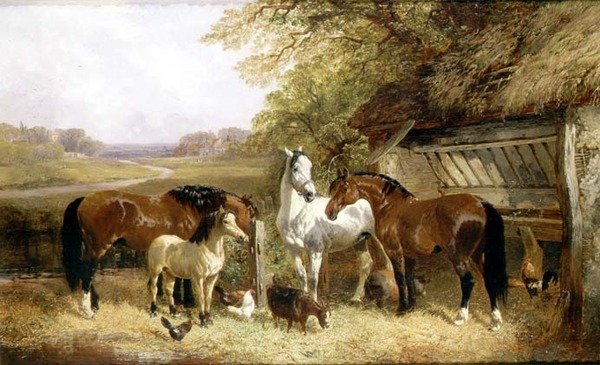 Zwierzęta gospodarskie w krajobrazie (olej na płótnie) autorstwa John Frederick Herring Jnr