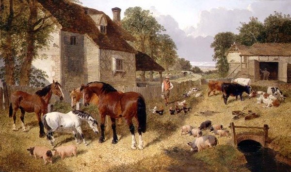 Scena podwórkowa (olej na płótnie) autorstwa John Frederick Herring Jnr