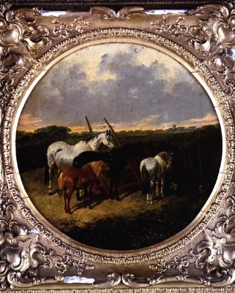 Konie przez wałek na łące autorstwa John Frederick Herring Jnr